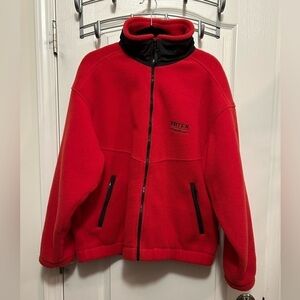 Vintage Eddie Bauer EBTEK Fleece‎ full Zip Up Jacket Red Men’s Small